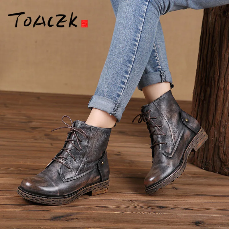 

Boots children's autumn and winter new original handmade rub color retro round pigskin in the tube Martin boots