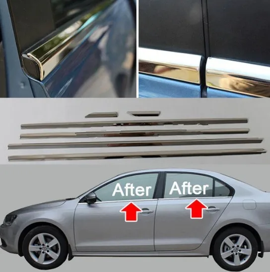 

The threshold of the free shipping at the bottom of the stainless steel finish hood trim Jetta MK6 2012 2013 6 PCS