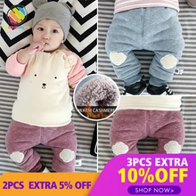 Lemonmiyu/зимние утепленные брюки для младенцев хлопковые теплые бархатные штаны-шаровары для малышей повседневные свободные штаны средней длины с героями мультфильмов