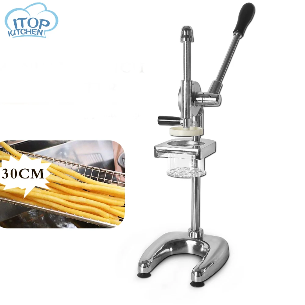 

30 cm Potato Chip Machine 30 cm America Fries Maker Long French Fries Cutter with Acrylic Extruder Manual Potato chip Squeezer