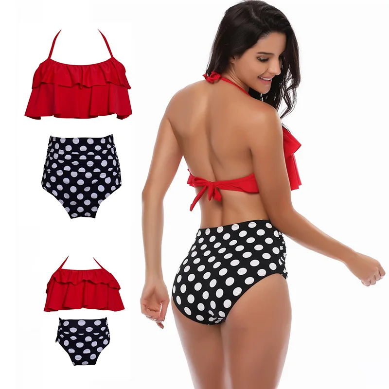 

2018 Family Matching Swimwear Mother and Daughter Bikini Clothes Mermaid Floral Family Look Mom Daughter Swimsuit Outfit Women