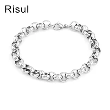Большой браслет Rolo высокого качества из нержавеющей стали 9 мм 0,3" цепь для мужчин DIY Fanshion ювелирные изделия браслеты оптом