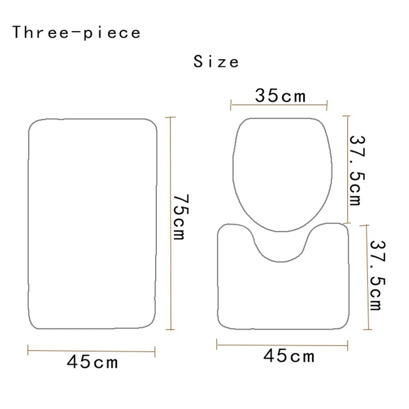 3 шт./компл. печати Нескользящие Туалет Ванная комната пусковая площадка коврик с пейзажем абсорбент пьедестал коврик крышки унитаза крышка коврик для ванной