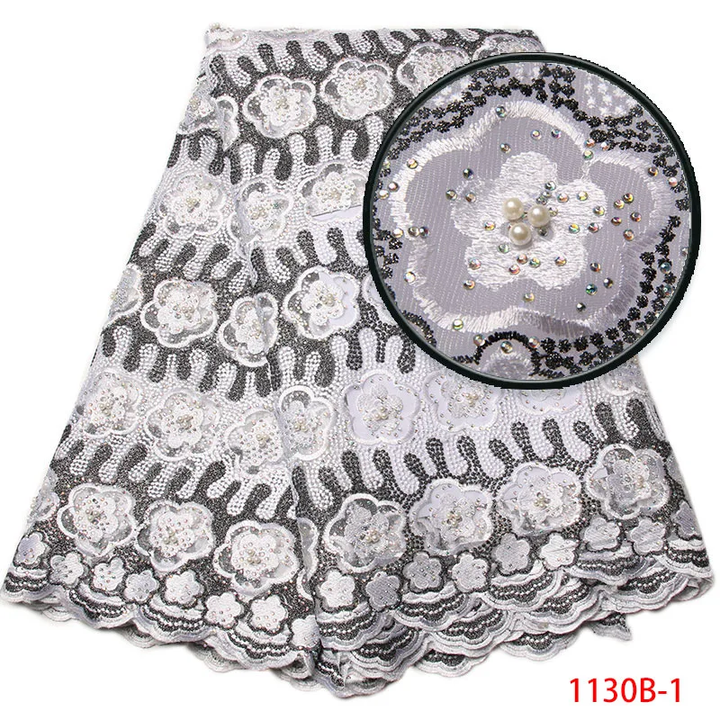 Black White Bridal Fabrics, Beaded Fabric For Dresses, Sewing Supplies