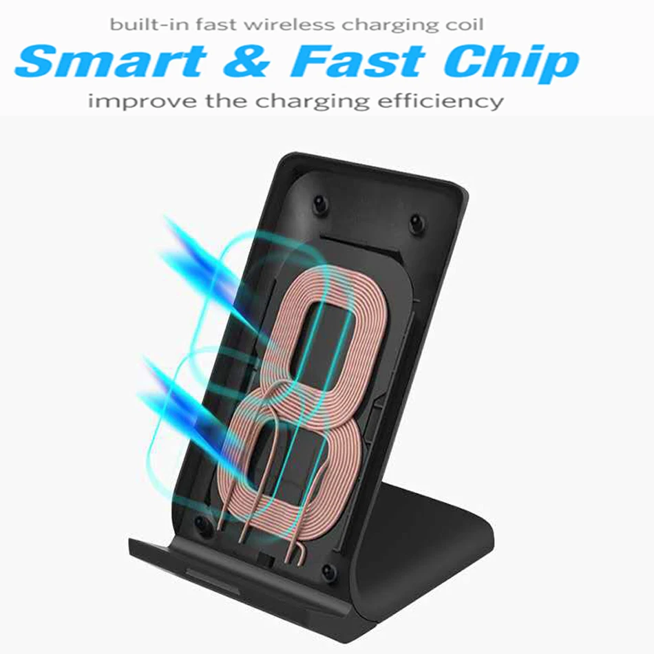 10W Wireless charger for samsung s10+ s10 s9 s8 s7 fast charger for iphone 8 x 7 6 phone2