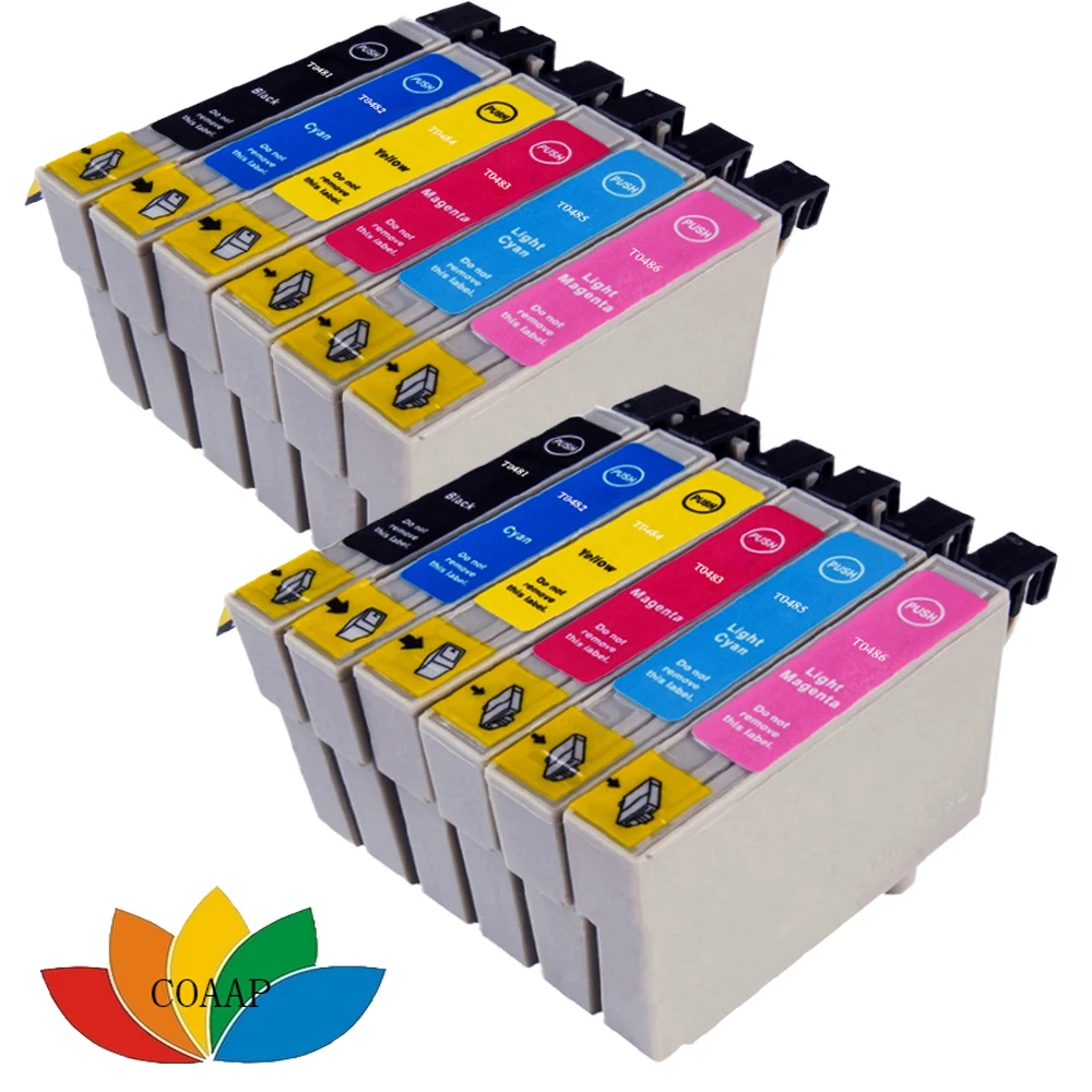 

12 INK CARTRIDGES REPLACE T0481-T0486 T0487 FOR EPSON Stylus Photo R200 R220 R300 R300M R320 R340 Printer