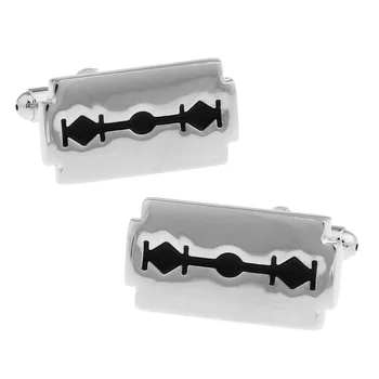 

Mens Wedding Cufflinks Novelty Fancy Safety Razor & Clean Cloth 166053