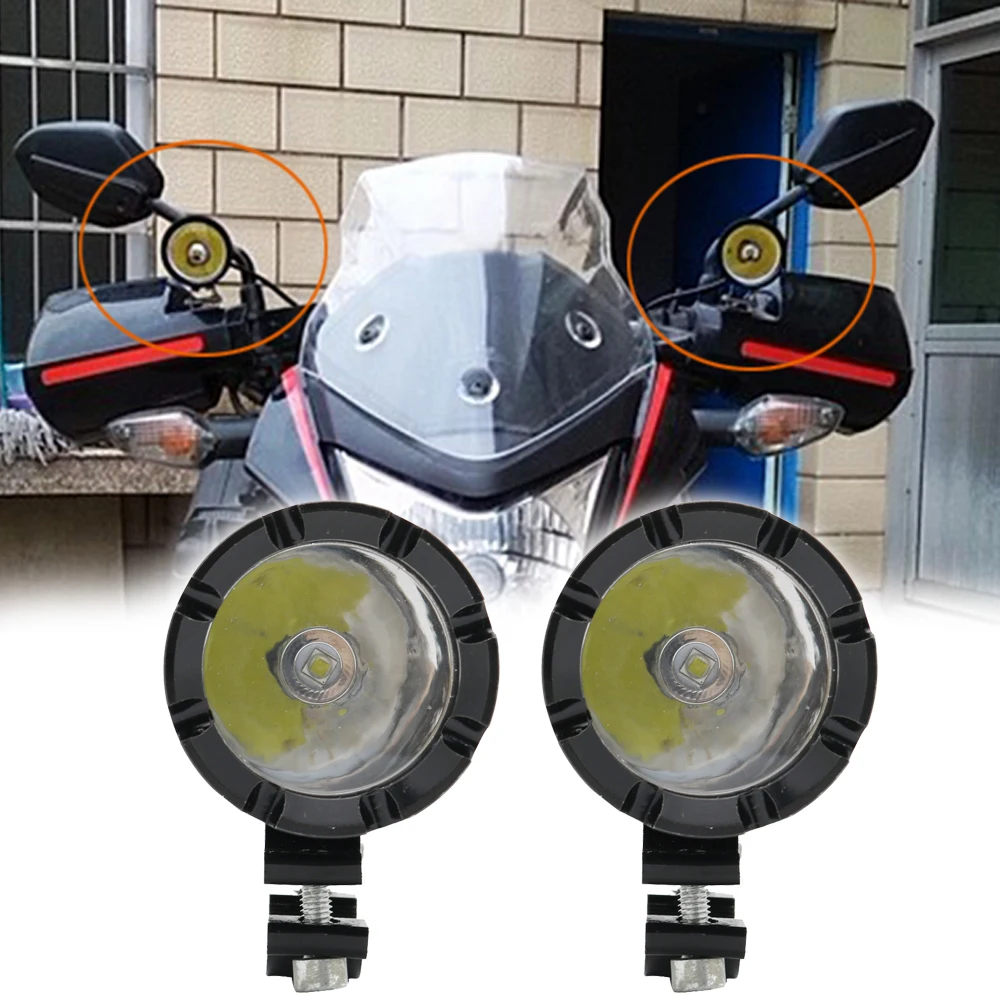 New Motorcycle LED Headlight Spotlight Super Bright White Moto Motorbike Fog Driving Passing Spot Lights (1)