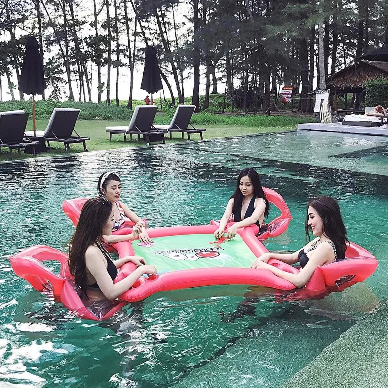 4-Person Inflatable Water Group Pool Float for Beach Island Floating Row Lounge Raft Adult Kids Water Toy Sunbath Bed with Chair 4-Person Inflatable Water Group Pool Float for Beach Island Floating Row Lounge Raft Adult Kids Water Toy Sunbath Bed with Chair