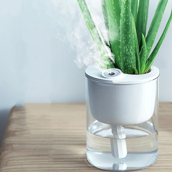 

KEBEIER USB Air Humidifier 320ml Ecological Home Mini Bedroom Desktop Potted Mute Recharging