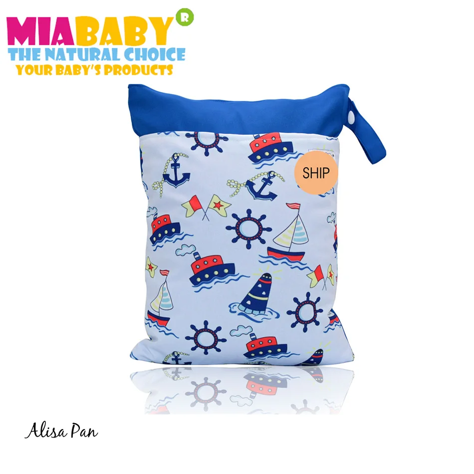 Miababy два кармана Wetbag, мешок для подгузников, двойная молния с ручкой 40x29,5