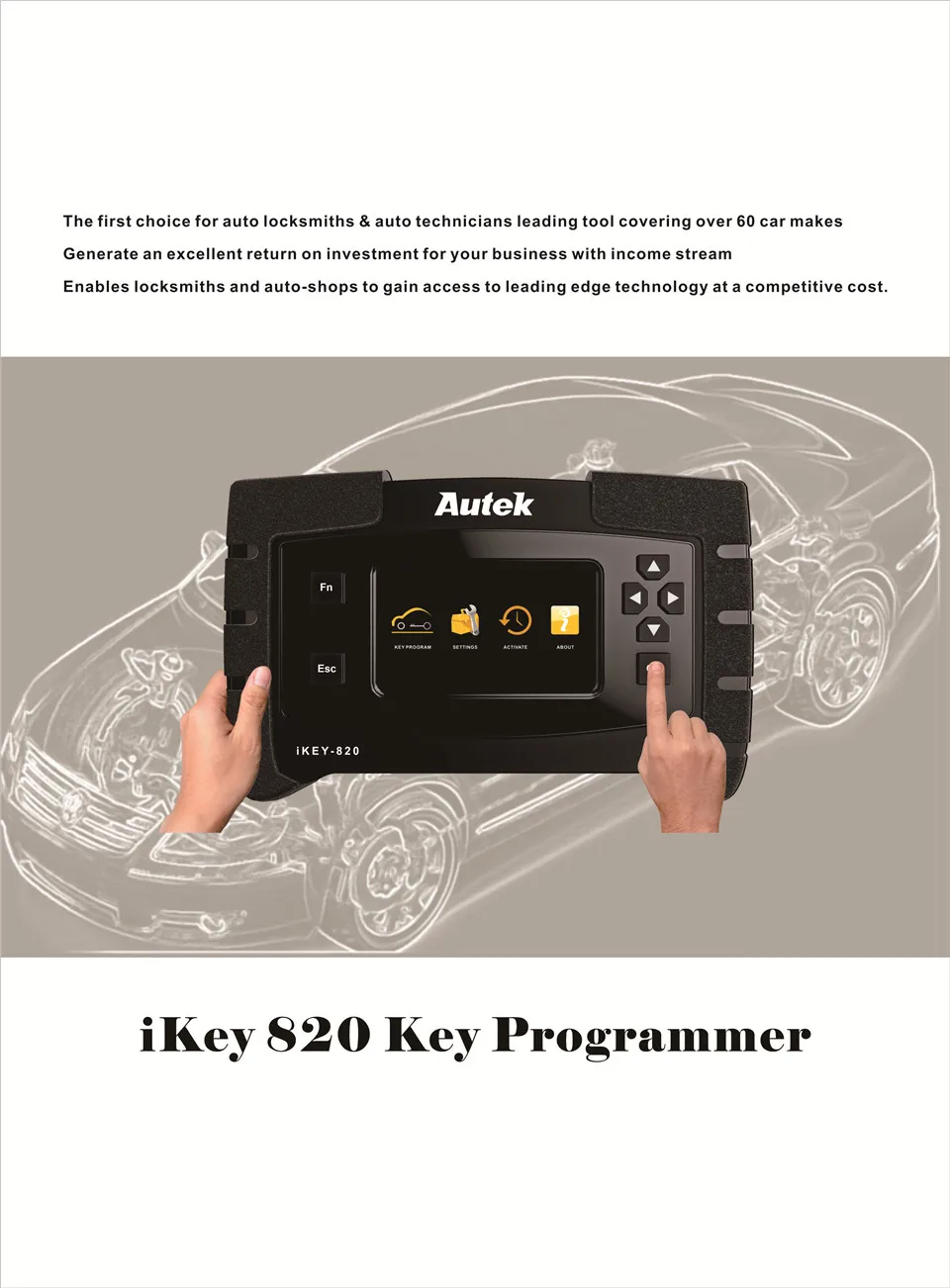 Autek IKey820 ключ программист Универсальный Автомобильный OBD ключ программист