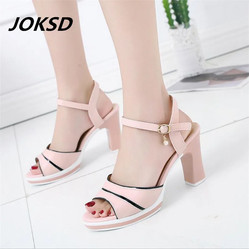 

JOKSD 2018 Summer Women Sandals Open Toe Flip Flops Women's Sandles Thick Heel Women Shoes Korean Style Gladiator Shoes XS66