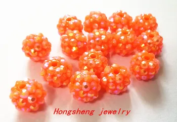 

(choose size) 12mm/16mm Orange color AB Resin Rhinestone Beads,Bling Resin Ball Beads, for Chunky Kid Necklace Jewelry