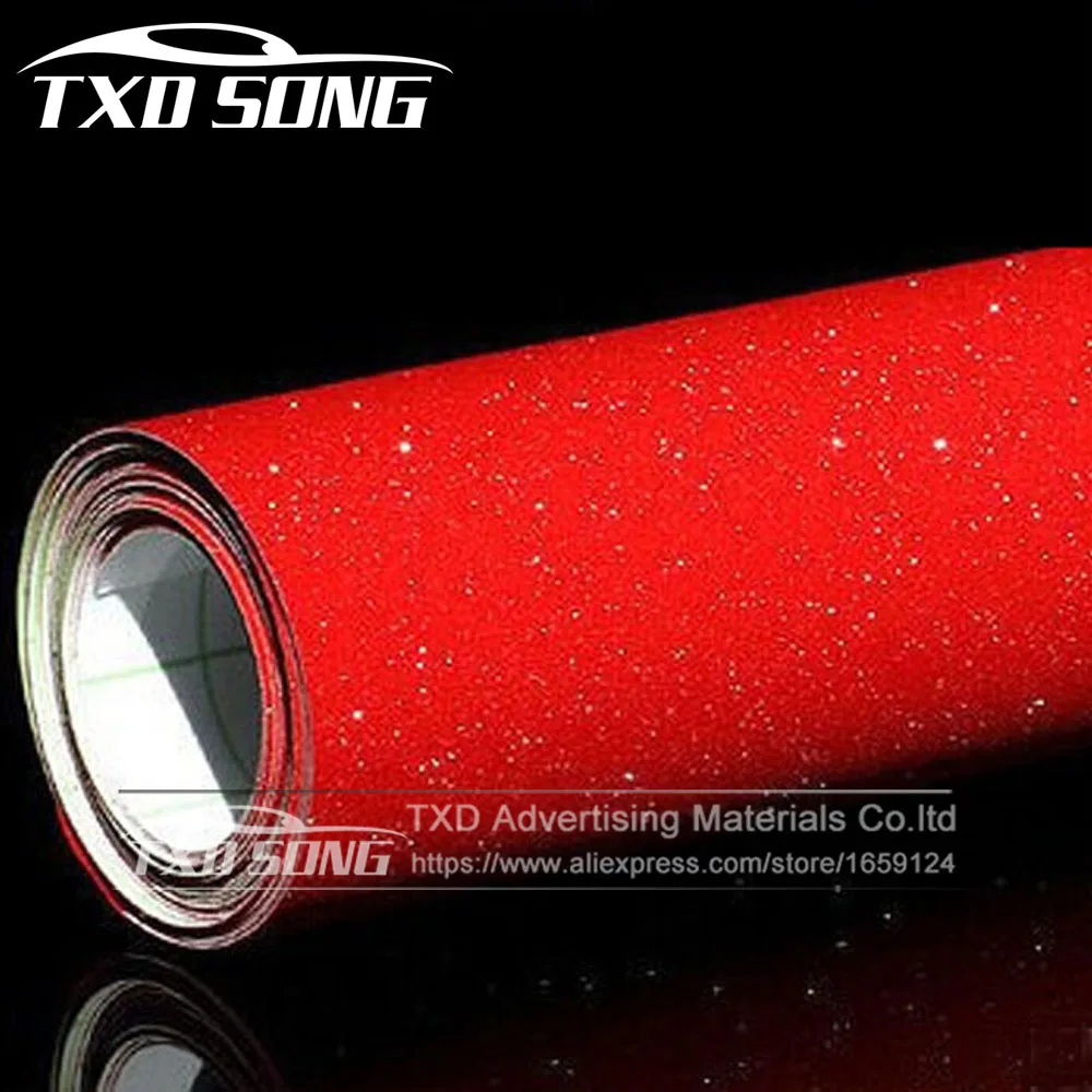 

10/20/30/40/50/60X152CM/Lot Red Matte Sparkle Flash Glitter Wrap Vinyl Stickers sanding pearl sticker brilliant diamond vinyl