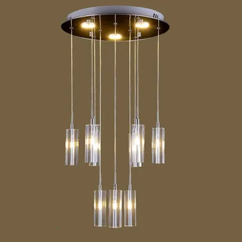 

Modern minimalist European creative crystal round LED chandelier Restaurant bedroom entrance hall study small living room light