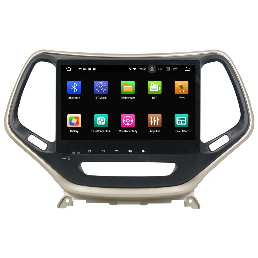 Best 10.1" Android 8.0 Car DVD Radio GPS Navigation for Jeep Cherokee 2016 2017 4GB RAM Car Audio Bluetooth WIFI USB DVR 32GB ROM 2