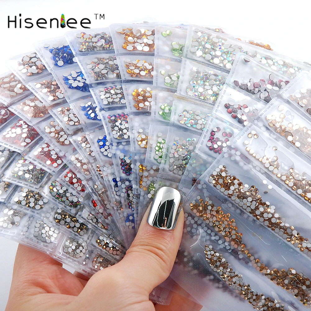 ss3 ss4 ss5 ss6 ss8 ss10 Small Sizes all 1728pcs Nails Art Crystal Glass Rhinestones For Nails 3D Nail Art Decoration Gems