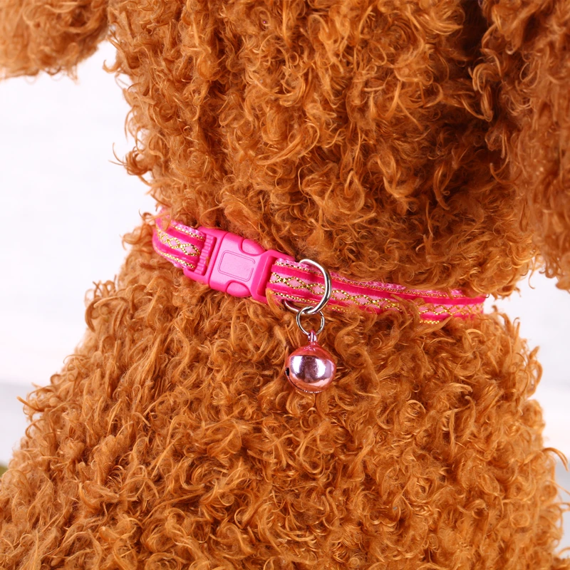 Fengpei 2017 New Arrival coleira gato Fashion Collar For Dogs Pets Cats Necklace Adjustable 4 Color with Bell collier chats animaux 8