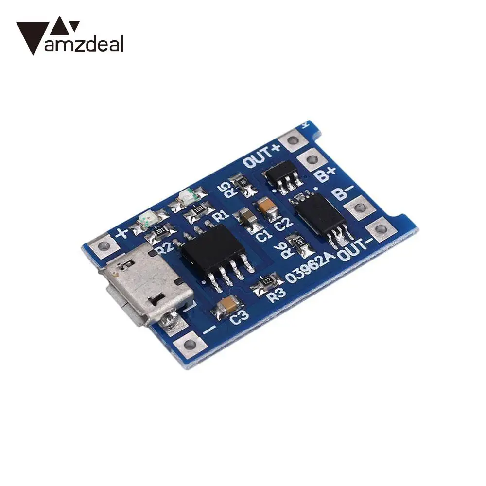 

amzdeal 5Pcs/lot Lithium Rechargeable Charger Module Board Module Lithium Battery Plates DIY MICRO USB Port 5V Smart Electronics