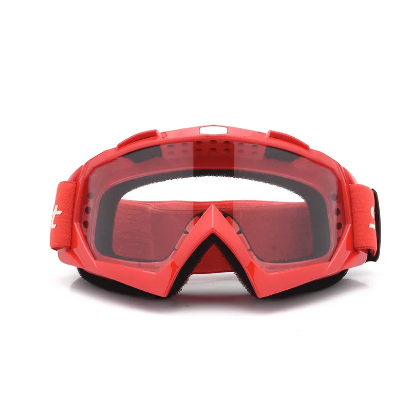 Ветрозащитные мотоциклетные очки для мужчин и женщин, лыжные очки для сноуборда, лыжные очки lunetes velo fietsbril, очки для мотокросса - Цвет: red     clear lens