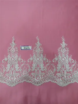 

15yards Lace Trim Sequined Bridal Veil Trim Embroidery Applique Lace Wedding Dress Accessories