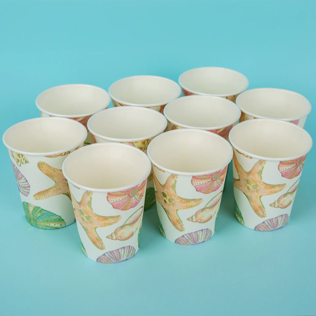 20pcs Starfish Sea Snail Disposable Cup Birthday Party Tableware Decoration