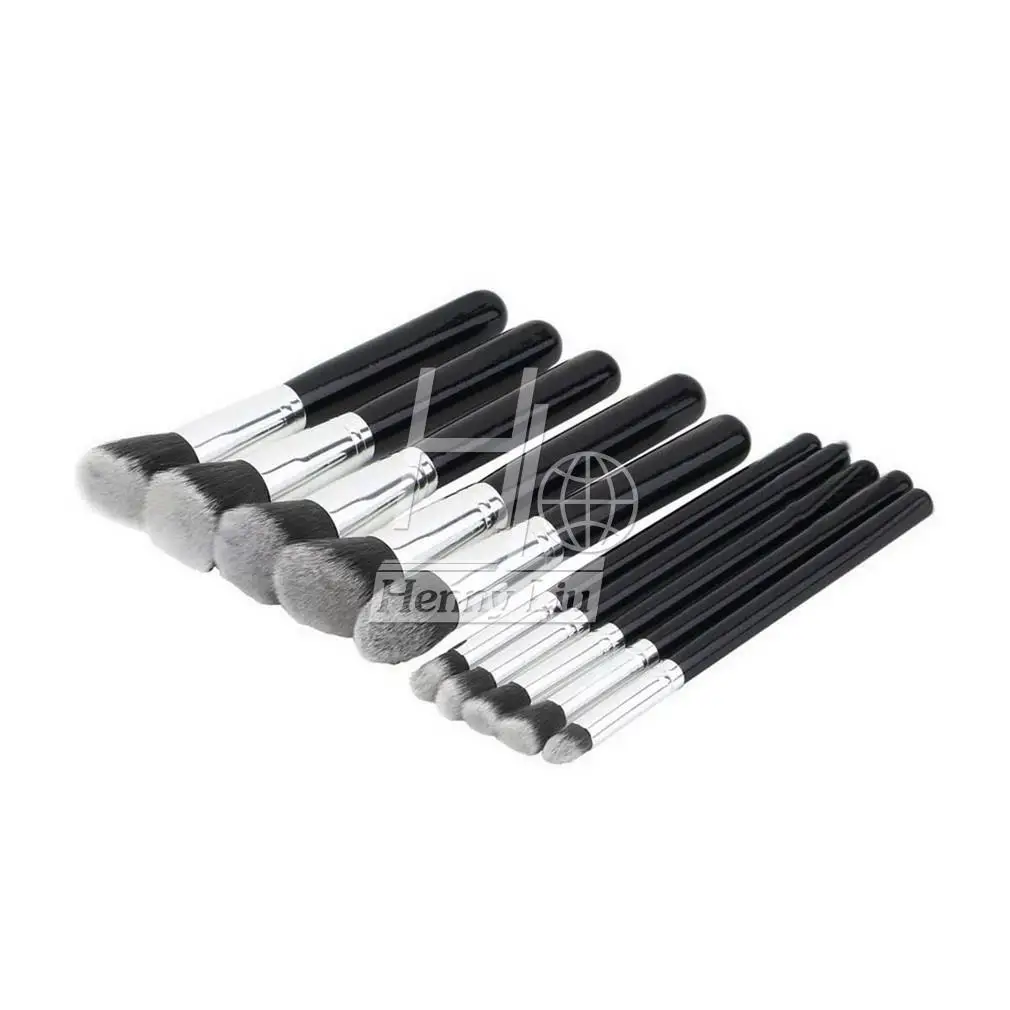 

10Pcs/set High Quality Professional Synthetic Kabuki Makeup Brushes Set beauty Cosmetics Foundation blending blush make up tool