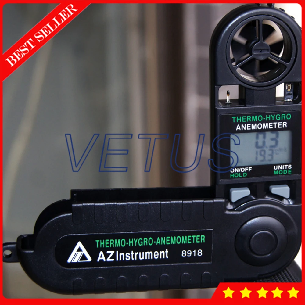 

AZ8918 Digital 3-in-1 Pocket Thermo Anemometer Temperature Windchill Air Velocity Beaufort Force Weather Meter