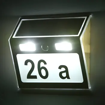 

Polysilicon house number lamp Solar Power LED Light Sign House Hotel Door Address Plaque Number Digits Plate Drop Shipping