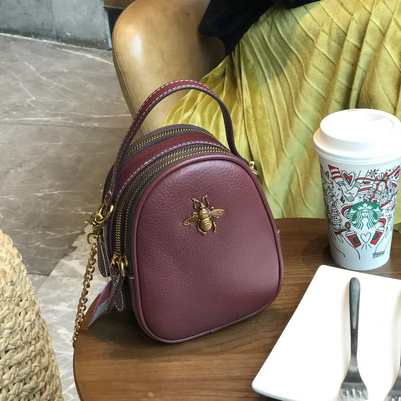 Fashion Korean version of the simple casual bee bags mini bags luxury handbags women bags designer oval female handbags