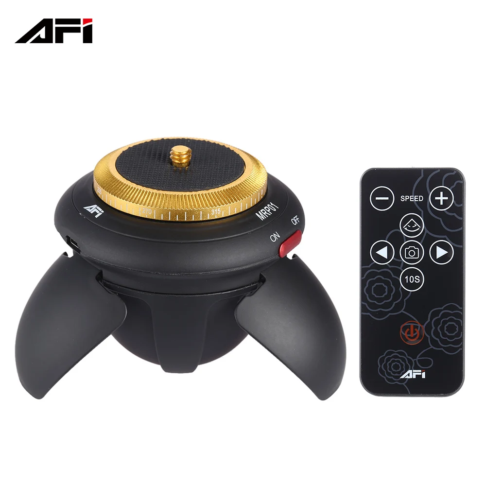  AFI MRP01 Mini Electric Panorama Head 360 Rotation Time Lapse Tripod Head for GoPro Action Camera f
