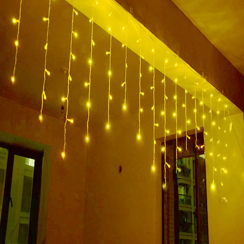 

4x0.6 Icicle curtain Llights 96 leds fairy tale string 8 mode with flashing lights for wedding outdoor interior decoration