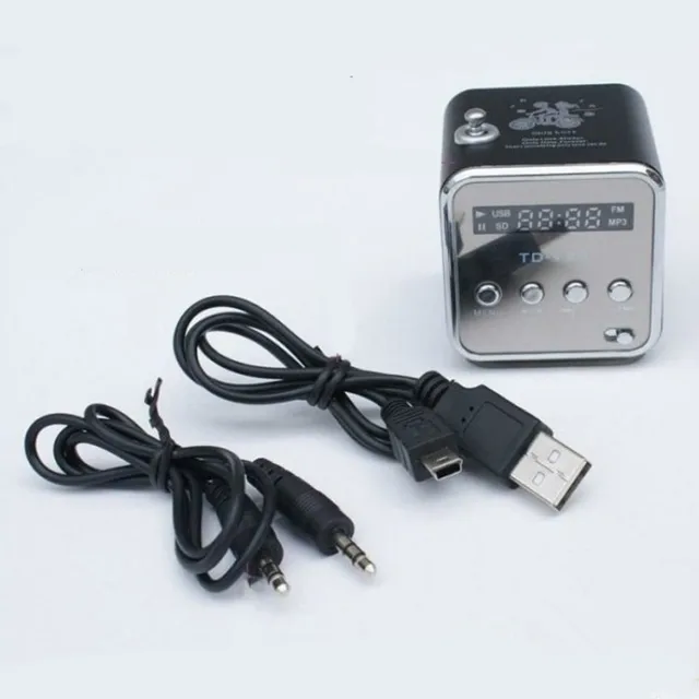 AIYIMA Portable Audio Speakers Micro USB Mini Stereo Speaker Music MP3 MP4 FM Radio TDV26 Radio FM Receiver With Digital LCD