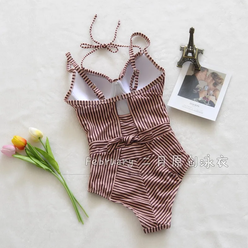 Женское пикантное бикини STAERK Цельный купальник пуш ап с принтом боди бандажная