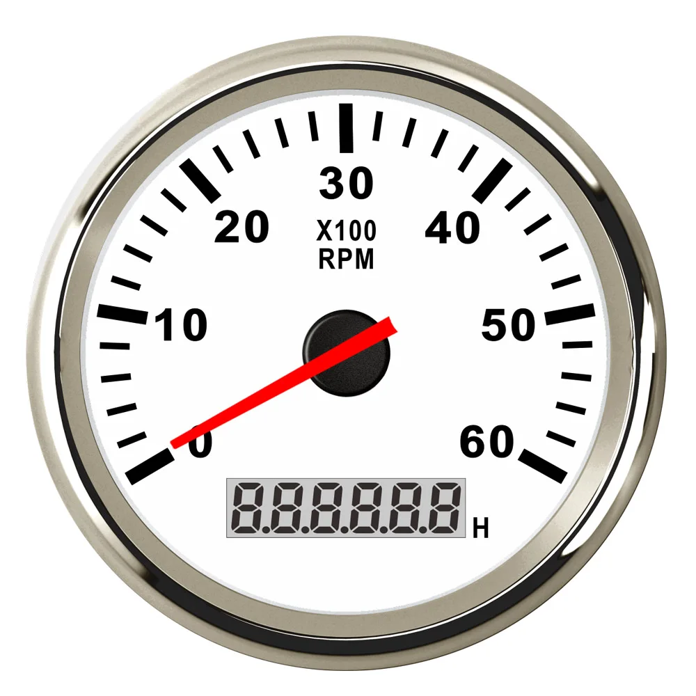 Boat Tachometer Marine Car Tacho Meter with LCD Hourmeter 4000/6000