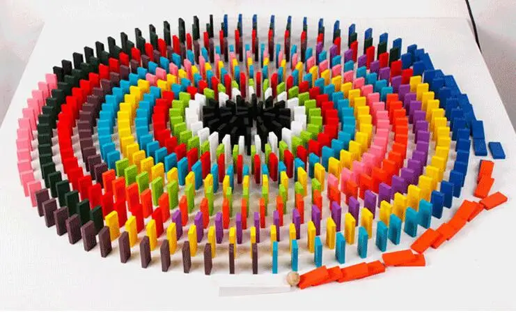 1 комплект детская цветная разборная Радуга Деревянные домино блоки Дети Ранние Обучающие деревянные игрушки подарки для детей 120 штук