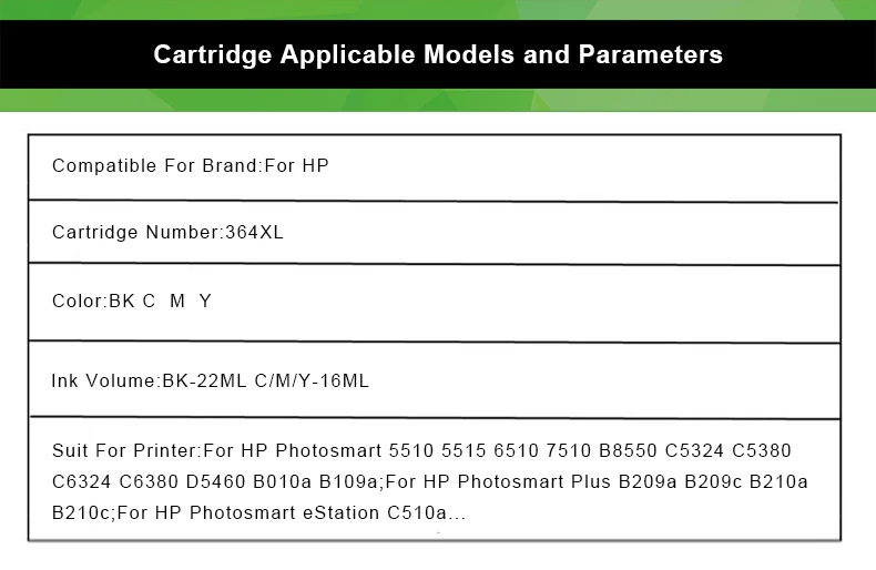 364XL совместимый картридж с чернилами Замена для hp 364 XL Photosmart 5510 5515 5520 7520 B109a 6510 с чернилами hp Deskjet 3070A 7510 принтер
