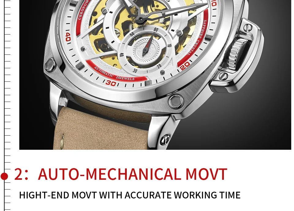 STARKING Топ бренд новое поступление изумительные часы мужские полностью автоматические механические сапфировые часы мужские наружные наручные часы Relo