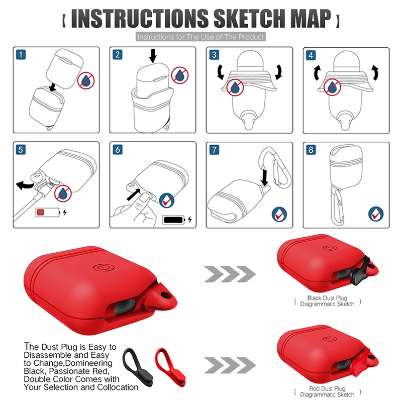 Силиконовые чехлы Shellnail Светящиеся в темноте для Apple Airpods светящийся защитный