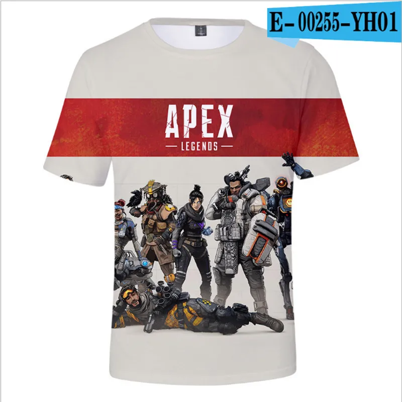 E Apex Legends game/футболка для мальчиков, футболки с короткими рукавами для мальчиков, Детская футболка с 3D принтом, одежда для мальчиков, топы, футболки, Детский костюм - Цвет: E
