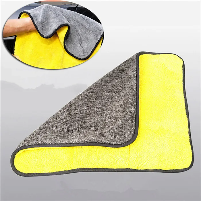 1pc Car Care Polishing Wash Towels Plush Microfiber Washing Drying Towel Strong Thick Plush Polyester Fiber Car Cleaning Cloth