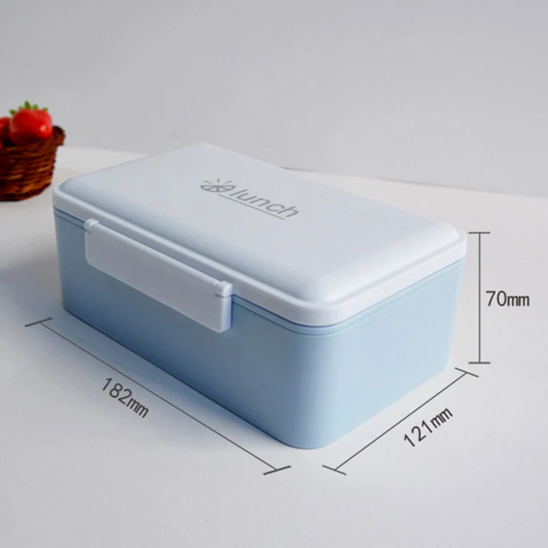 Ланч коробка с двойным дном экологически чистый Bento Box портативный контейнер для хранения еды с отсеками коробка для еды Microwavable