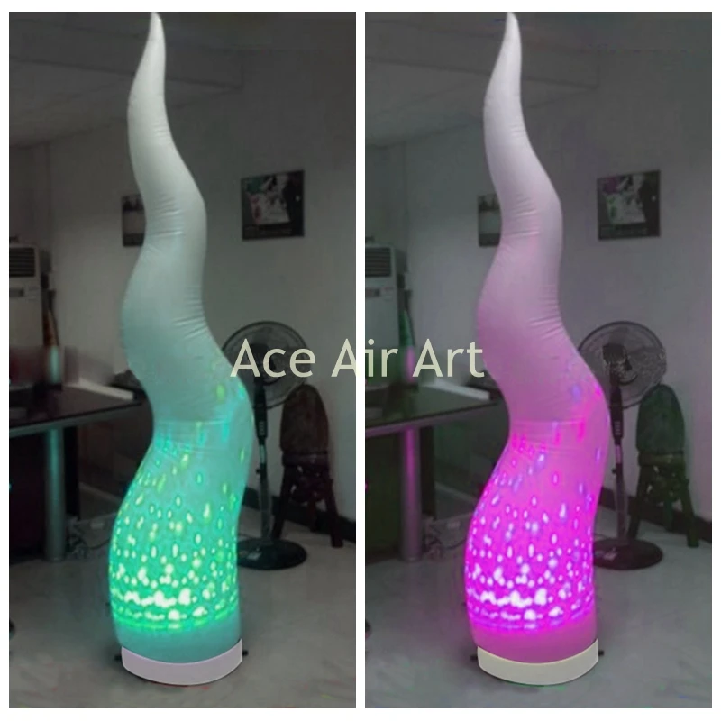  polar lights decoration standing curve inflatable cone for eventpartystage