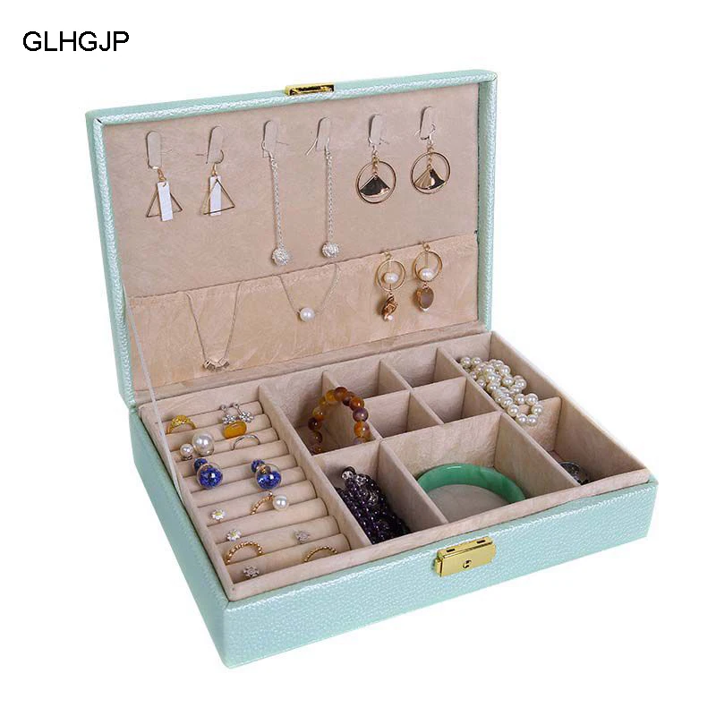 

GLHGJP Fashion PU Leather Watch Jewelry Box Casket for Decoration Jewelry Display Large Capacity Travel Makeup Box Organizer