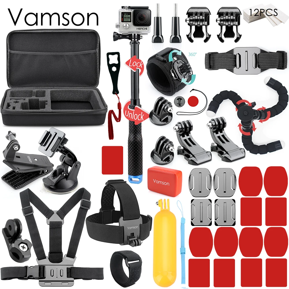 

Vamson for Gopro Accessories Mounts Kit For Gopro hero 5 4 for SJCAM for Xiaomi for yi Camera VS89