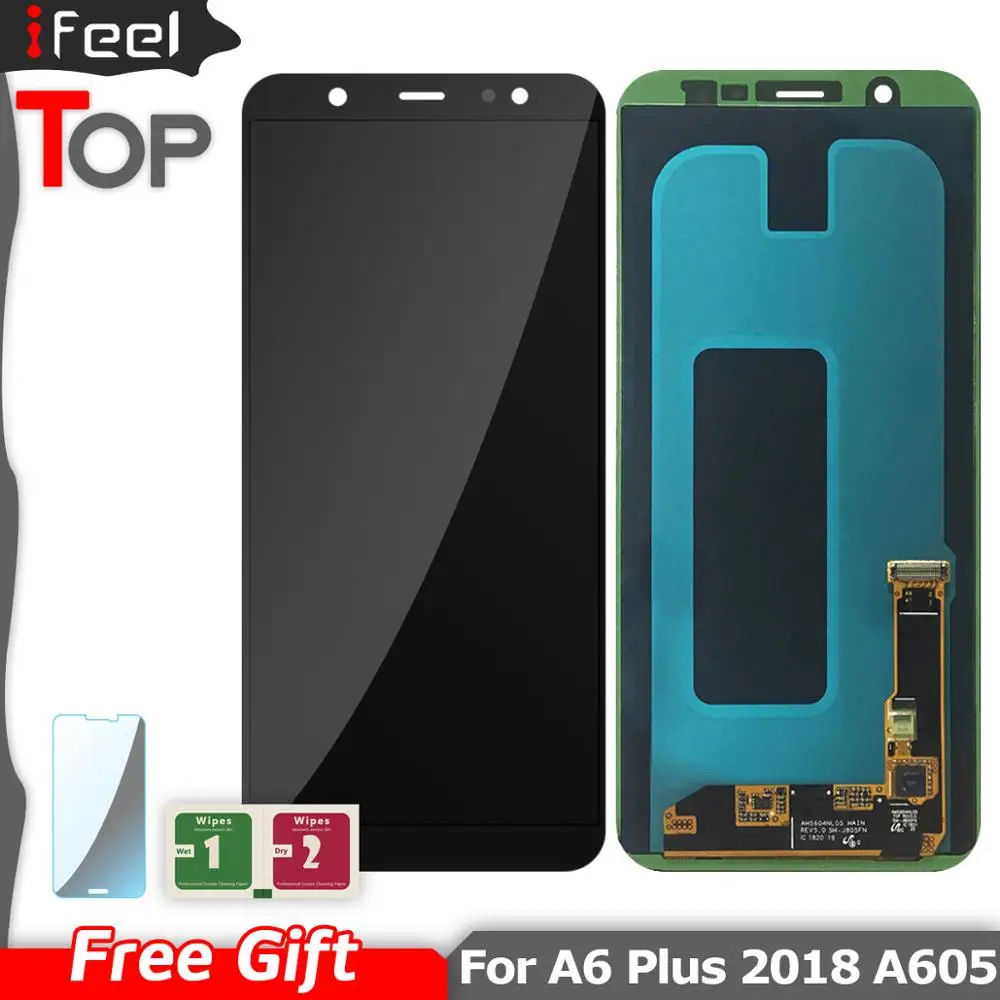 

SUPER AMOLED LCD For Samsung Galaxy A6 Plus 2018 A605 A6050F LCD Display + Touch Screen Digitizer Panel Assembly