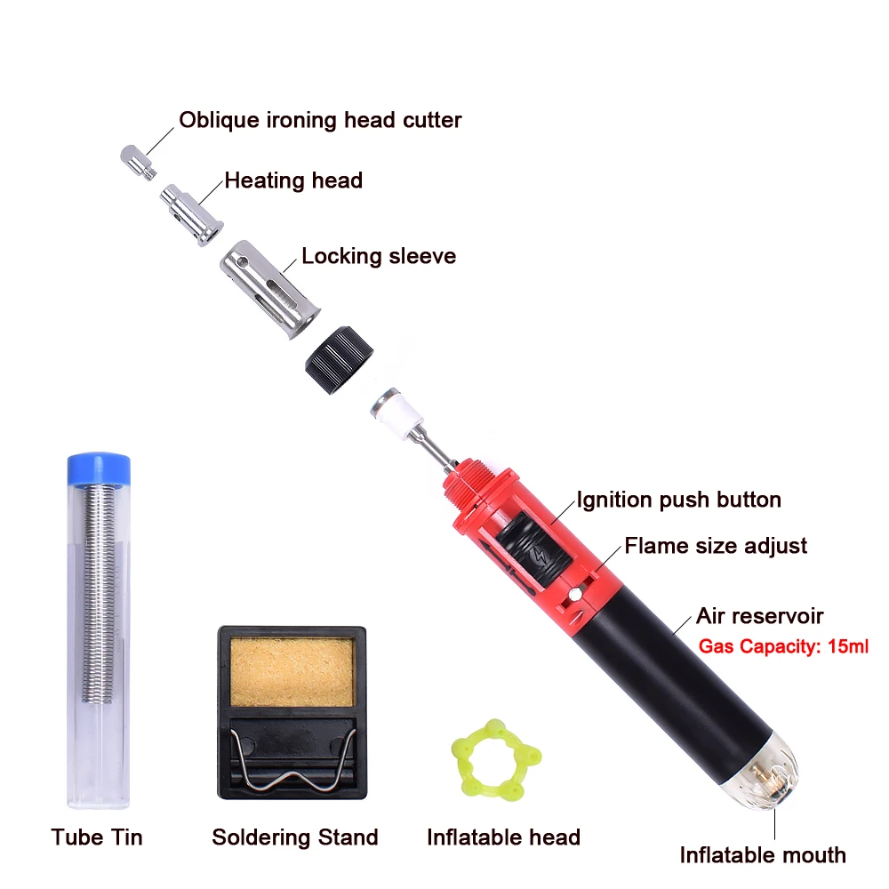 NEWACALOX бутановый Газовый паяльник Комплект беспроводной самозажигание сварочный пистолет фонарь сварочный ремонт пайка пирография набор инструментов