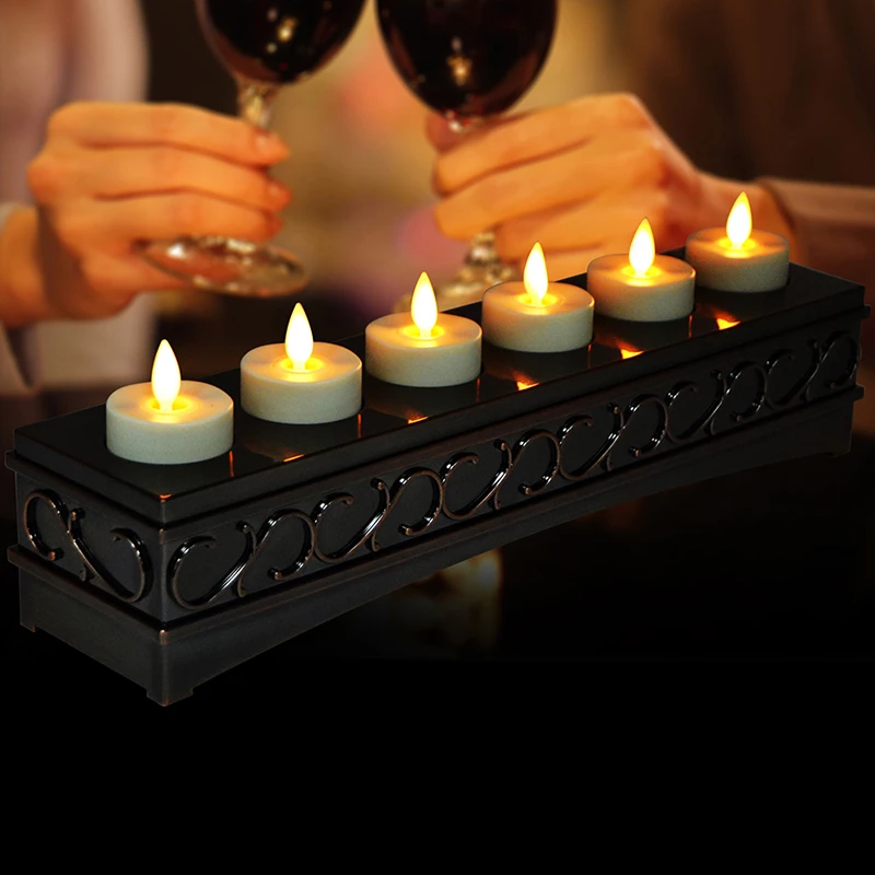 Luminara Rechargeable Flameless LED Tealight Candle Set of 6 Votive