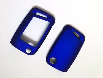 

Metallic Blue Hard Plastic 5G0 Keyless Remote Key Fob Flip Key Protection Case Cover 3 Button For VW MK7